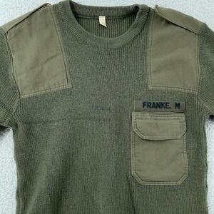German Army Bundeswehr Sweater FITS XS Olive Green‎ Commando Shoulder Patches